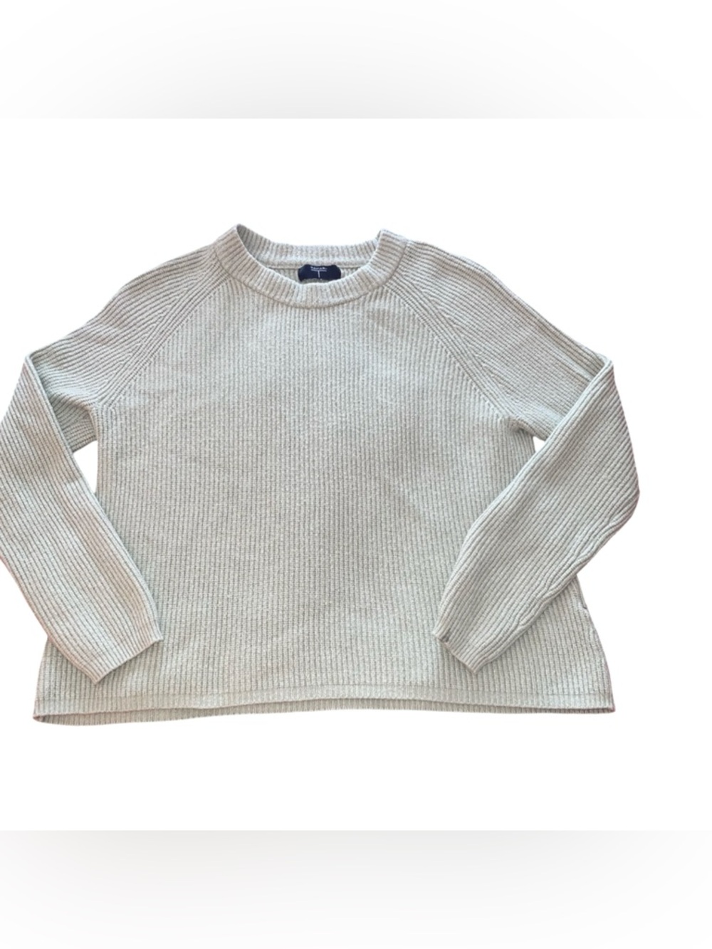 Tahari Cream Ribbed Crewneck Sweater